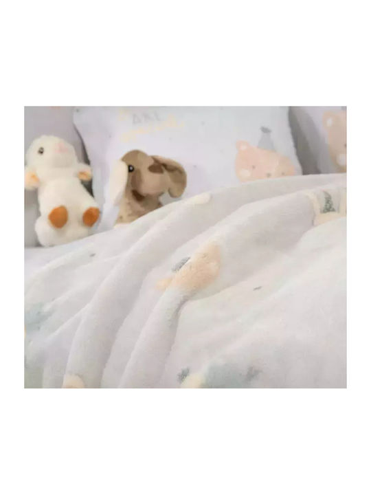Nef-Nef Homeware Одеяло Детски пелени за пелени Special Party Флийс Син 75x110см.