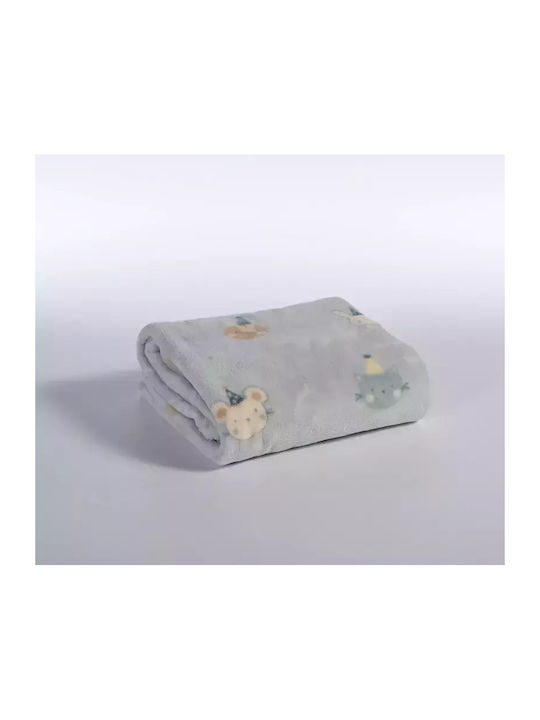 Nef-Nef Homeware Одеяло Детски пелени за пелени Special Party Флийс Син 75x110см.