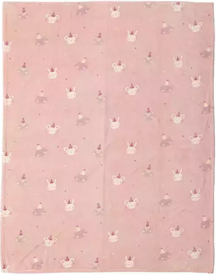 Nef-Nef Homeware Κουβέρτα Κούνιας Special Party Fleece Ροζ 110x150εκ.