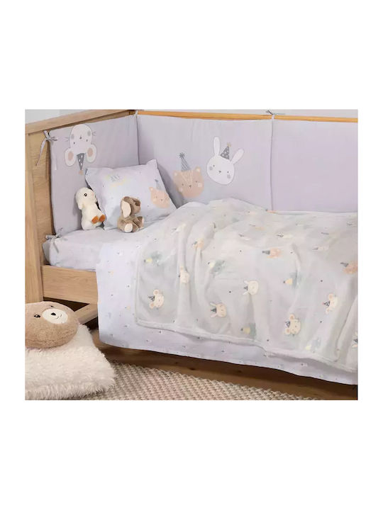 Nef-Nef Homeware Κουβέρτα Κούνιας Party 110x150 Fleece Μπλε 110x150εκ.