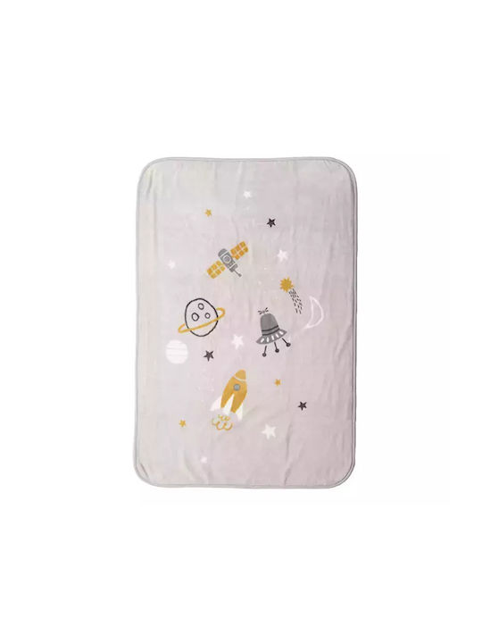 Nef-Nef Homeware Decke Wickeltücher für Kinderzimmer My Universe Samt Gray 75x100cm
