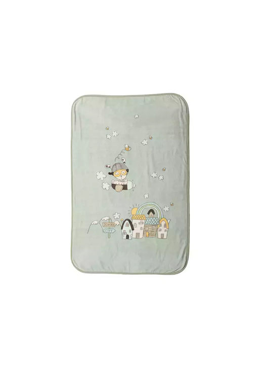 Nef-Nef Homeware Blanket Nursery Swaddling Blankets Misty Blue Velvet Blue 75x100cm