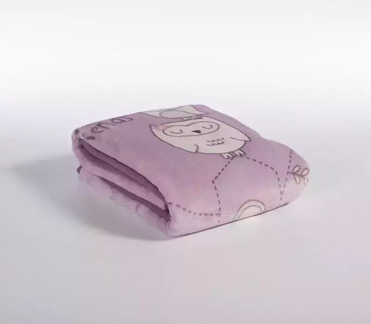 Nef-Nef Homeware Одеяло Детски пелени за пелени Best Friends Велур Лилав 75x100см.