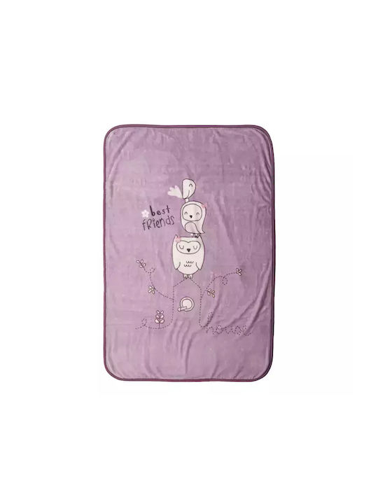 Nef-Nef Homeware Одеяло Детско легло Best Friends Велур Лилав 100x140см.