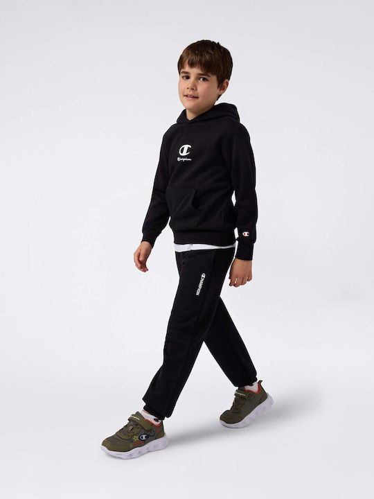 Kinder-Sweatshirt mit Kapuze und Taschen Schwarz