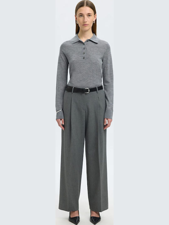 Women's Sweater Woolen Medium Grey Melange