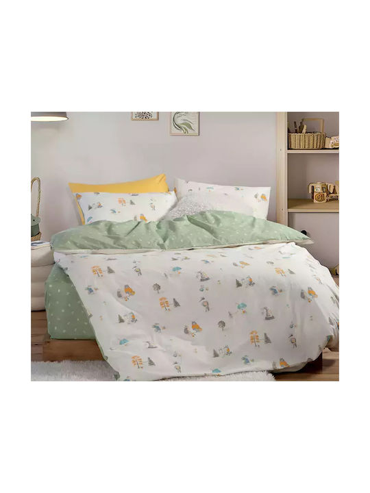 Nef-Nef Homeware Σετ Μονά Woodland Party Εκρού 170x260cm