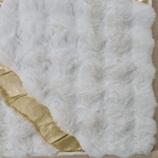 Saray Home Luxurius DSN05 Килим Правоъгълена Furry White-Gold
