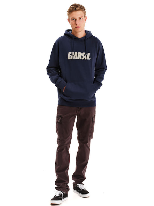 Men's Sweatshirt with Navy Blue Hood