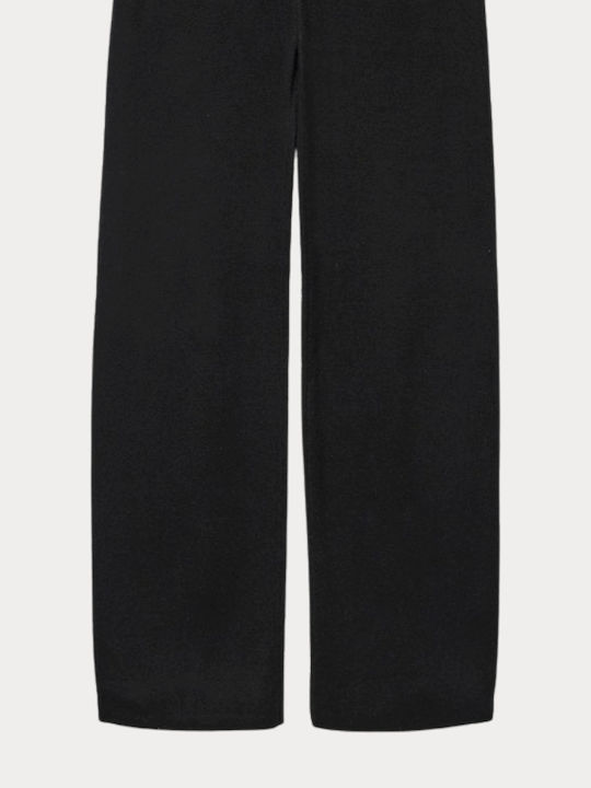 Women's Fabric Trousers Loose Fit Black