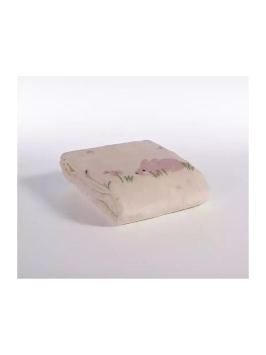 Nef-Nef Homeware Blanket Cot Country Bunny Velvet Multicolour 100x140cm