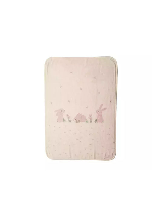 Nef-Nef Homeware Blanket Cot Country Bunny Velvet Multicolour 100x140cm