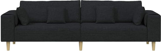 Four Seater Couch Black 250x77x76 cm