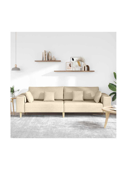 Vier Sitzer Sofa Creme 250x77x76cm