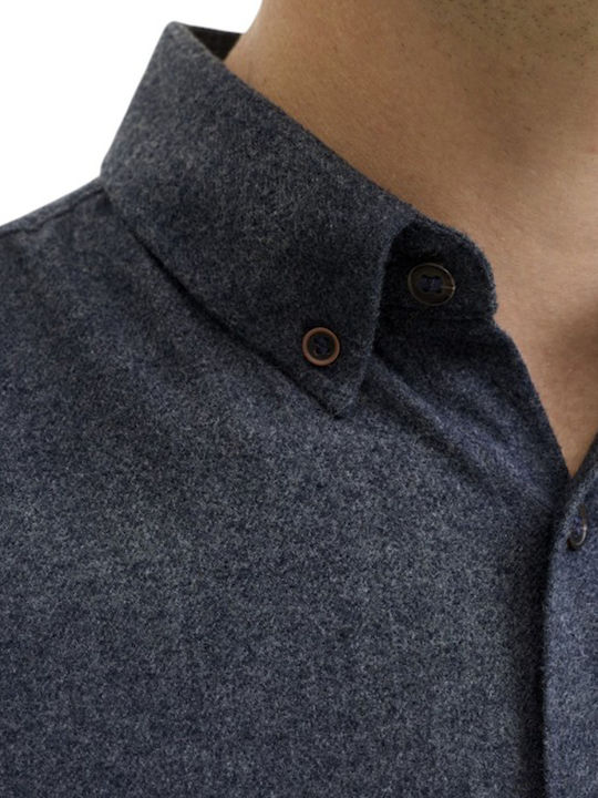 Melange Long-sleeved Shirt Sky Captain Blue
