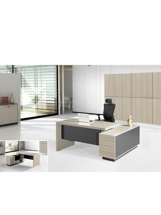 Corner Professional Office Progress Wooden Elm / Grey 160x140x76cm
