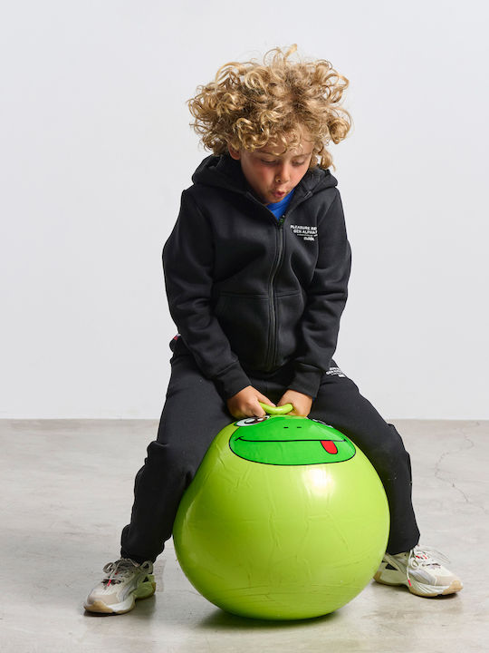 Athletic Kids Cardigan Cotton with Hood Black Pov Minime