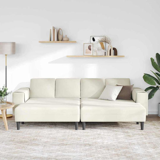 Living Room Furniture Set Couch & Stool Beige