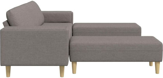 Living Room Furniture Set Couch & Stool Brown