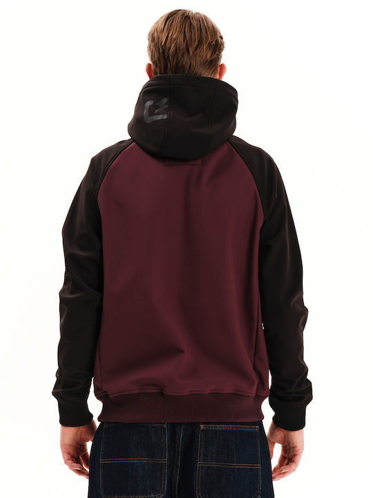 Raglan Bonded Winter Bomber Jacket Waterproof and Windproof Burgundy