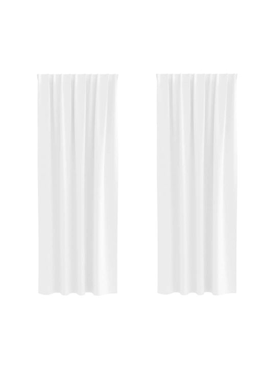 vidaXL Set Vorhänge Verdunkelung Fenster mit Bleistiftfalten Weiße 140x260cm