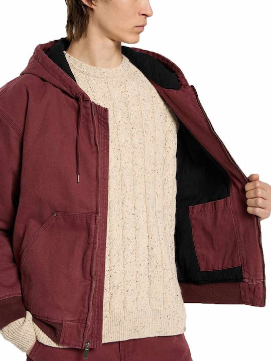 Geacă Canvas Bomber Burgundie
