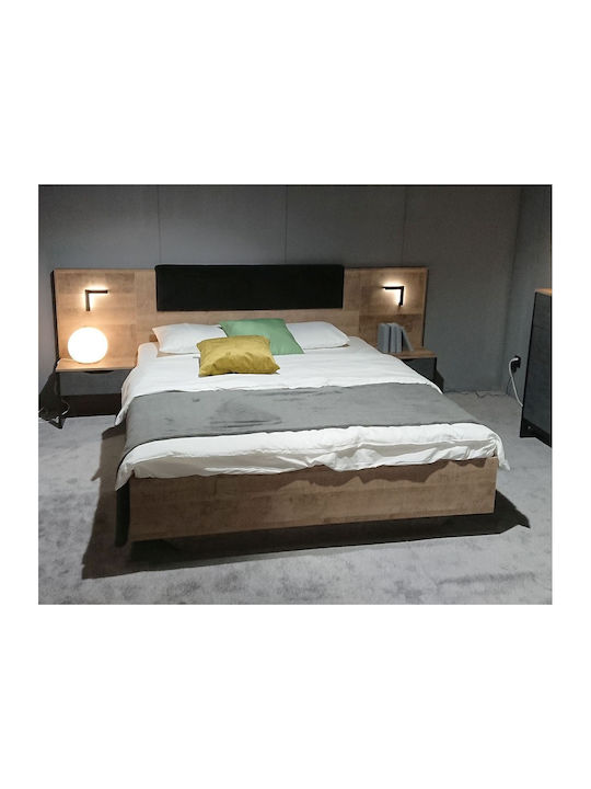 Schlafzimmer Set Arden Natural / Anthracite 160x200cm 3Stück