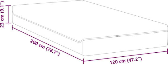 vidaXL Полуединичен Анатомичен Матрак 120x200x23см