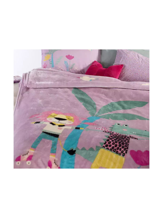 Nef-Nef Homeware Blanket Velvet Roller Friends Lilac 160x220cm