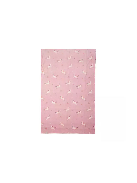 Nef-Nef Homeware Blanket Fleece Unicorns Style Lilac 160x220cm