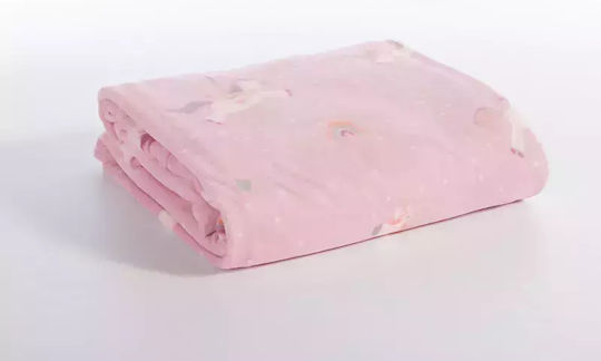 Nef-Nef Homeware Κουβέρτα Fleece Unicorns Style Lilac 160x220εκ.