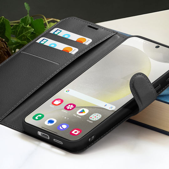 Zanaé Wallet Case Galaxy S24 Stand Function Magnetic Tab Black