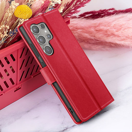 Zanaé Brieftasche Hülle Galaxy S24 Ultra Stand Magnetischer Tab Rot