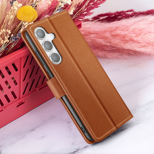 Husă Wallet Zanaé Galaxy S24 Funcție Stand Tab Magnetic Maro