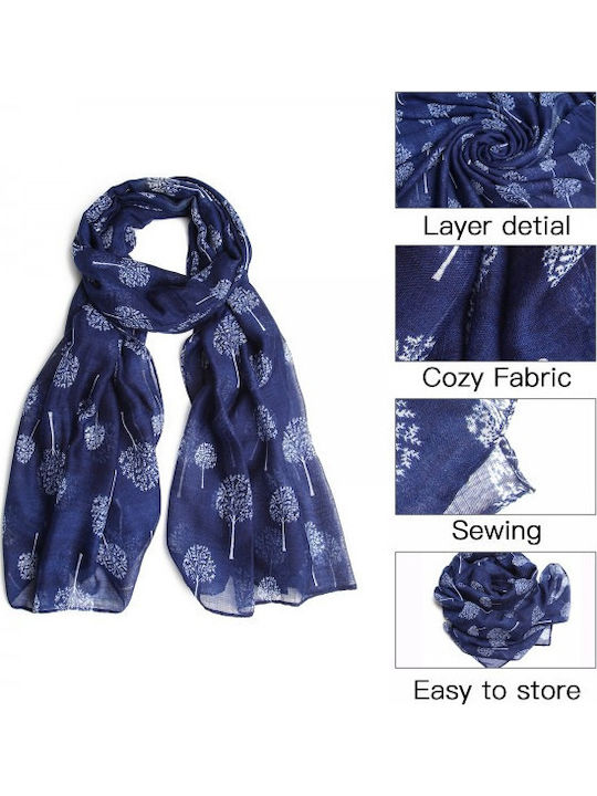 Women's Wool Scarf Navy Blue