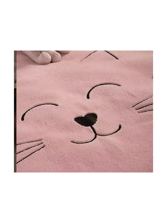 Nef-Nef Homeware Kids Synthetic Rug Smiling Cat D90 Round 90cm