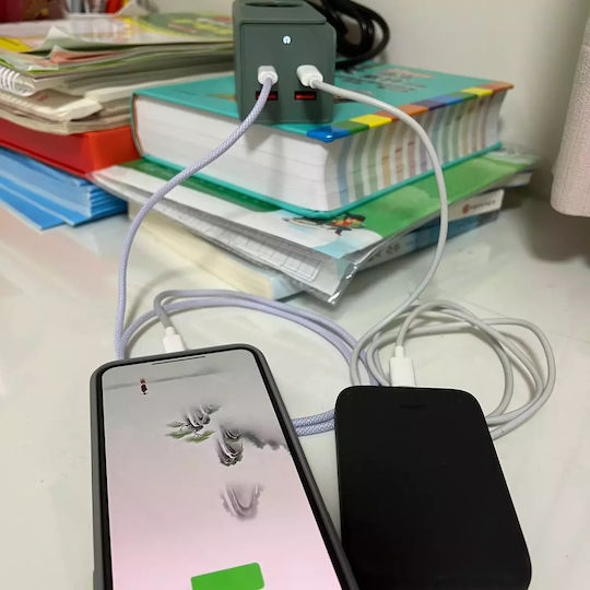 Allocacoc Power Strip 2 Positions with USB-A, USB-C and Cable 1.5m Green