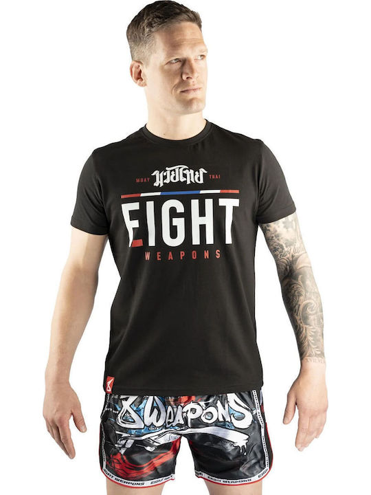 8 Weapons Short Sleeve Shirt 8010037-2-BK for Muay Thai Black