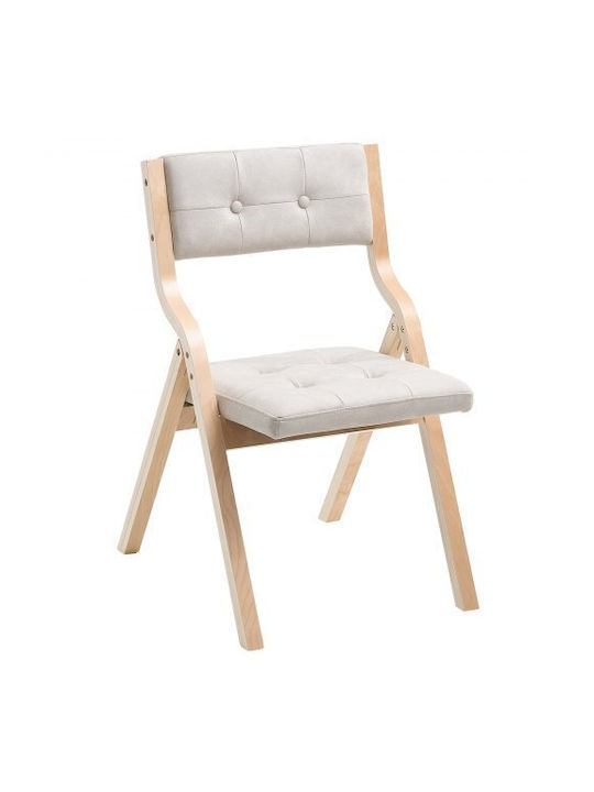 Καρέκλες Τραπεζαρίας Ξύλινες Πτυσσόμενες Beige 2τμχ