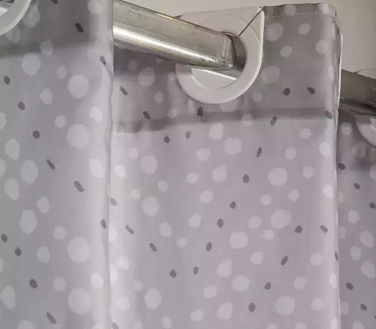 Nef-Nef Homeware Bathroom Curtain Silver Κουρτίνα Υφασμάτινη με Τρουκς 180x200cm Silver Nef-Nef Homeware Bathroom Curtain Silver Κουρτίνα Υφασμάτινη με Τρουκς 180x200cm Silver