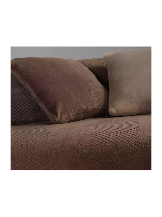 Nef-Nef Homeware Dakari Sofa Throw 2 Seater Jacquard 180x250cm Brown