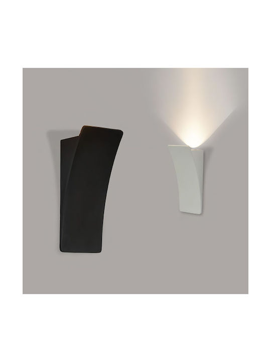 Luma Lamp Wall with Integrated LED and Warm White Light Black 8.5x8.5x20cm