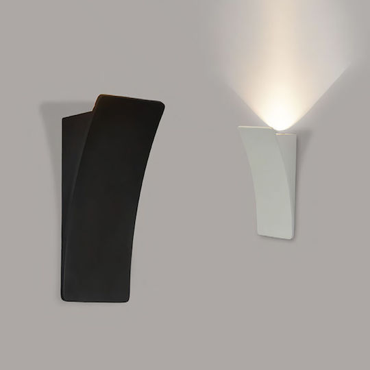 Luma Lamp Wall with Integrated LED and Warm White Light Black 8.5x8.5x20cm