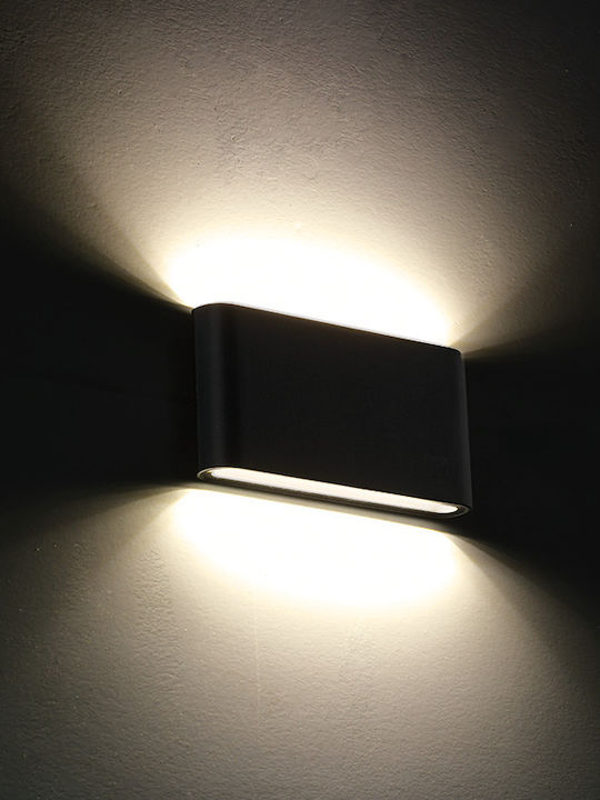 Aca Maida Wall-Mounted Outdoor Lighting LED IP54 7W with Warm White Light Double Beam 11.5x9x9cm