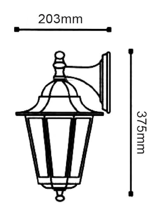 Aca HI6022 Стенно Външно Lattern E27 IP44 21.6x30.5см