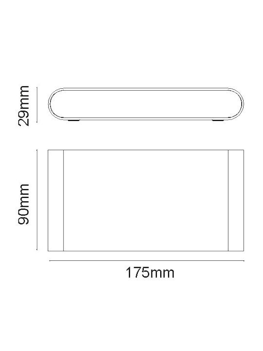 Aca Maida Wall-Mounted Outdoor Lighting LED IP54 7W with Warm White Light Double Beam 11.5x9x9cm