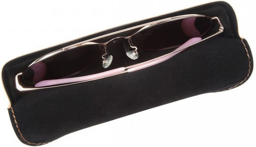 Miss Lulu Leather Look Soft Sunglasses Case Brown