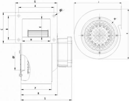 Bahcivan Φυγοκεντρικός Εξαεριστήρας BDRS120-60 Διαμέτρου 120mm