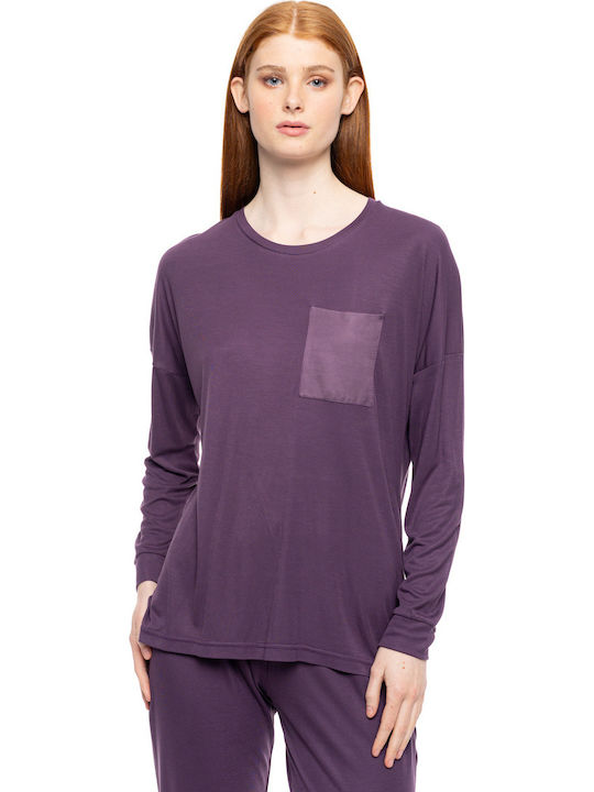 Pink Label Winter Damen Pyjama-Set Raspberry