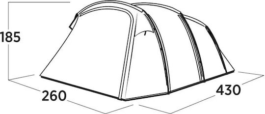 Easy Camp Σκηνή Camping Τούνελ Γκρι για 4 Άτομα 72x24εκ.